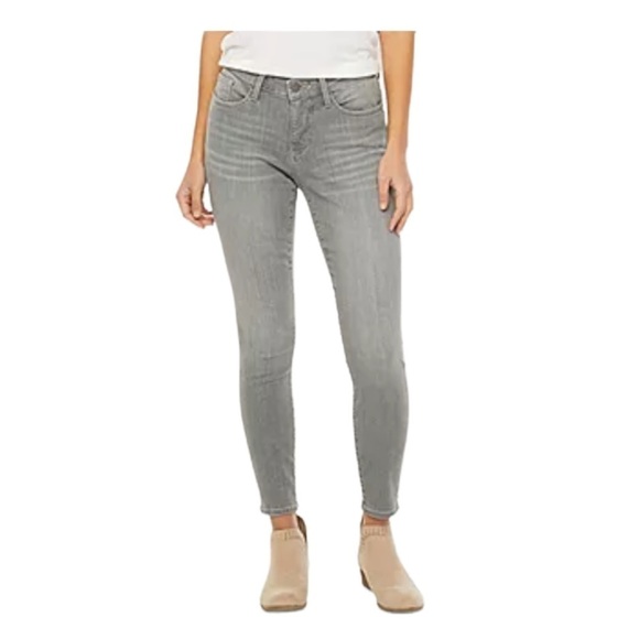 I N C Jeans Slim Straight Leg Medium Rise Gray Beige Ladies Size 6 - Picture 3 of 9